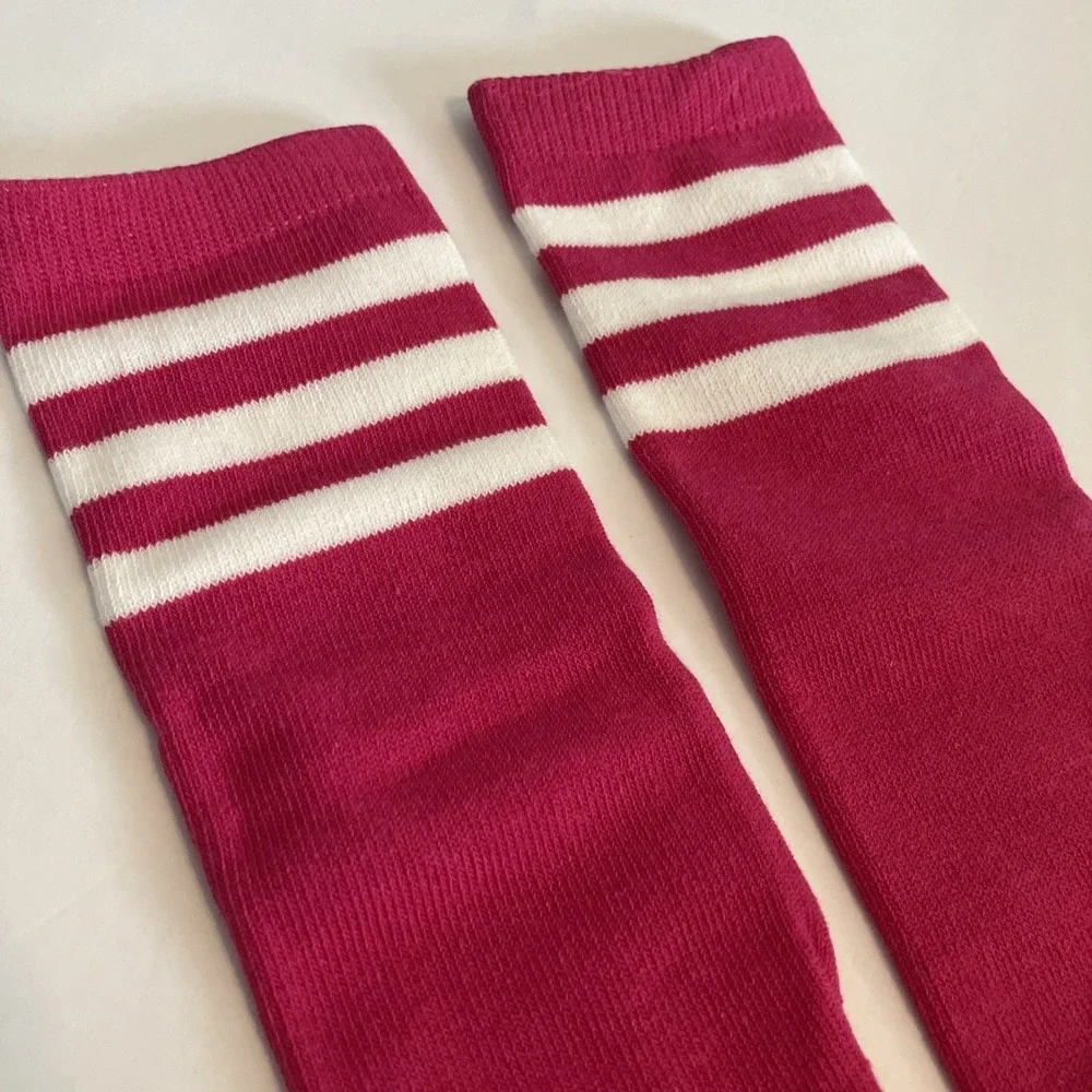 Enbaohui Soccer Socks Kids Toddler Pink Like New Three Stripes Sport Tube C284